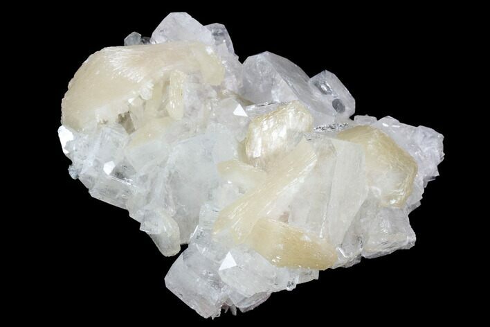 Zoned Apophyllite Crystals With Stilbite - India #91333